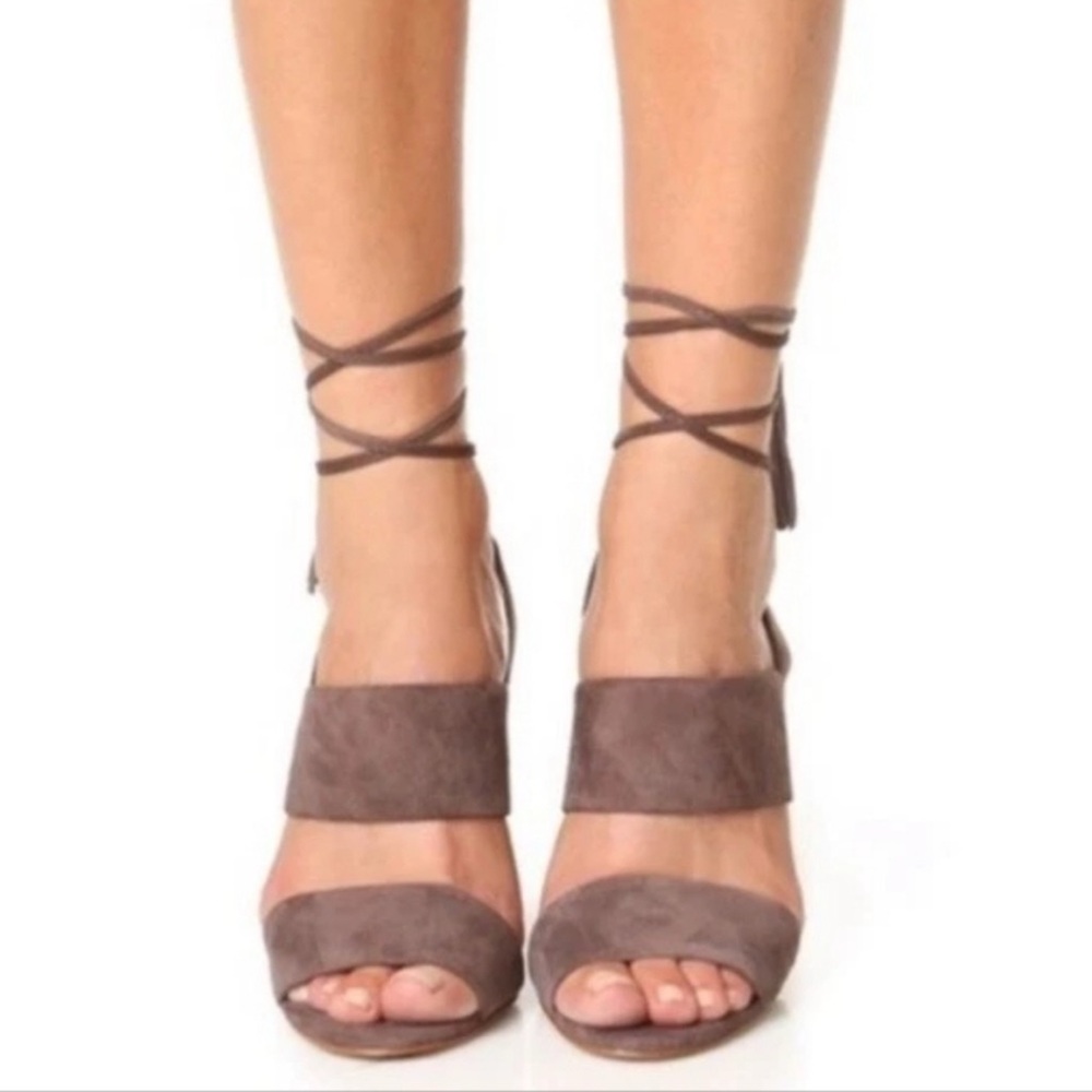 Madewell Octavia brown suede block heel